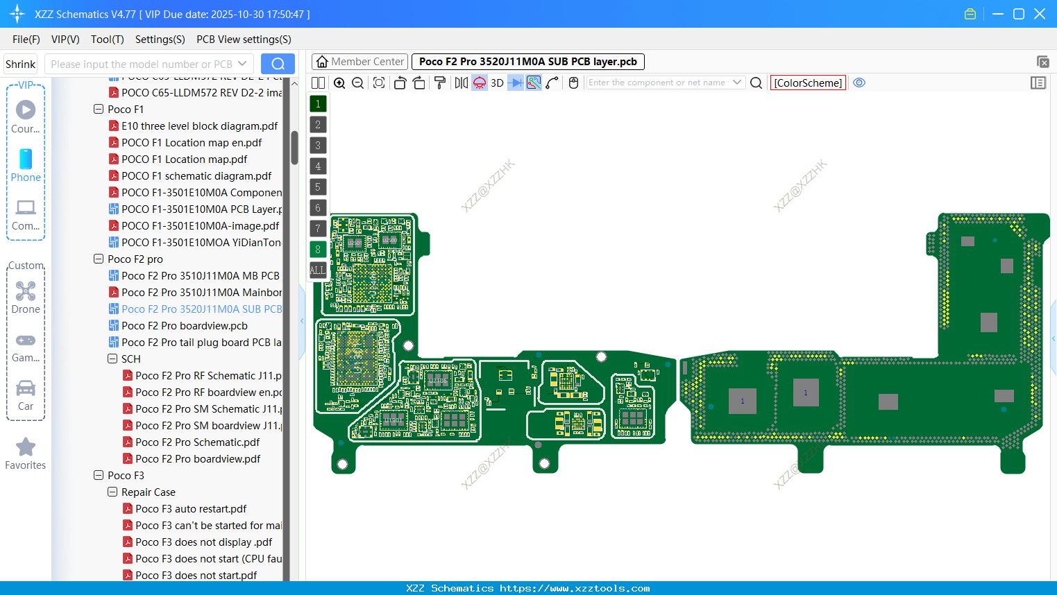 Xiaomi Poco F2 Pro 3520J11M0A SUB PCB Layer